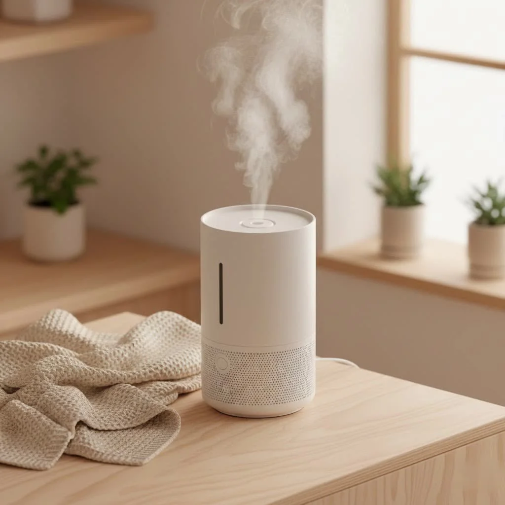 Vornado humidifier circulating air in a living room