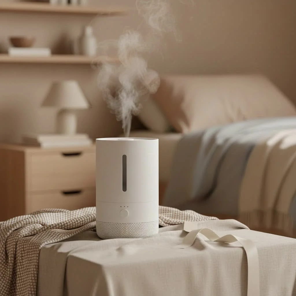 Humidifier for dry air in a modern living room