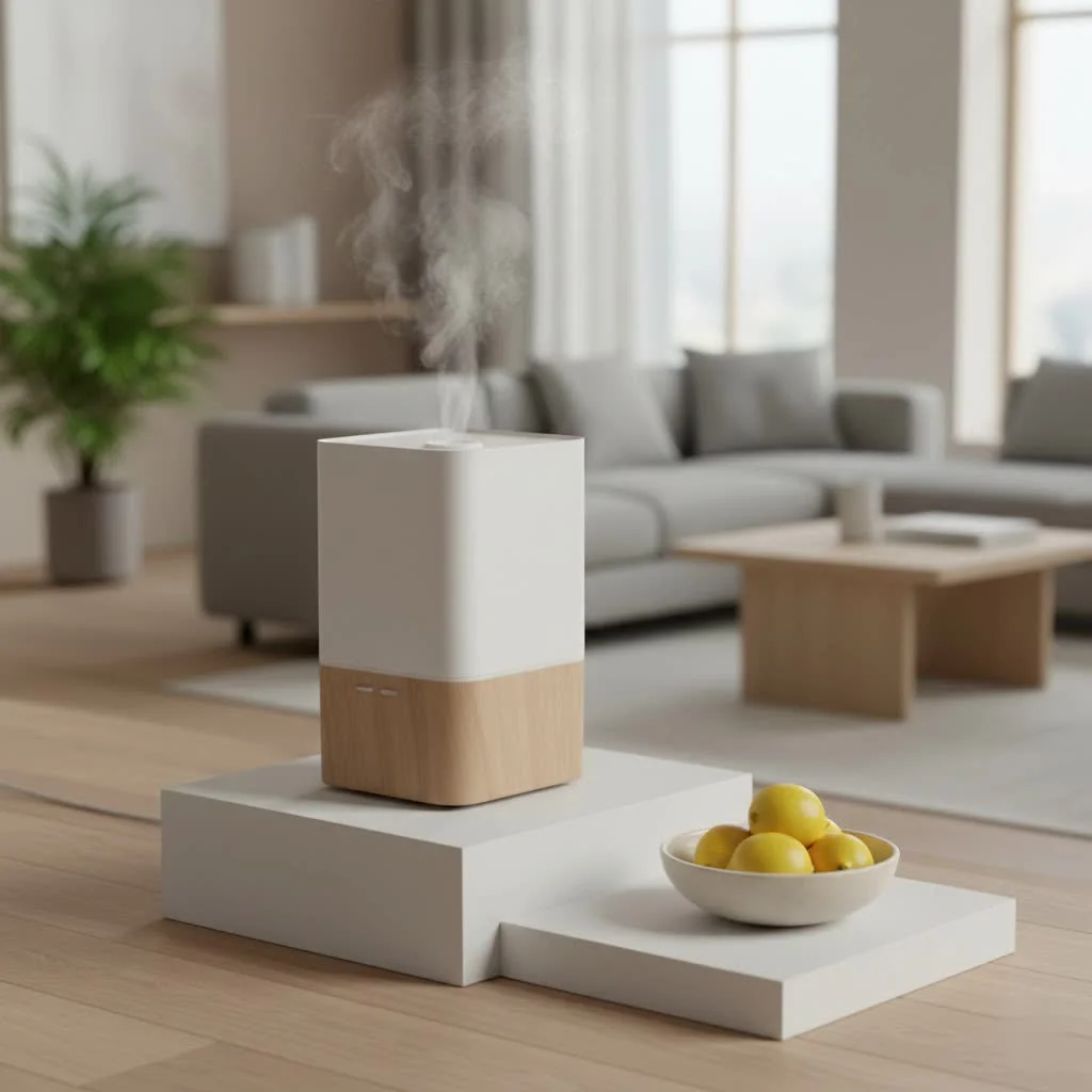 Vicks Warm Mist Humidifier in a cozy room setting