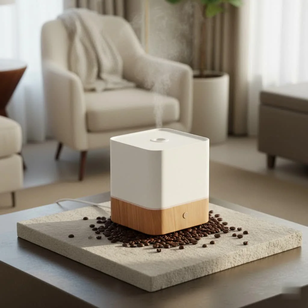 Humidifier releasing mist into a dry room