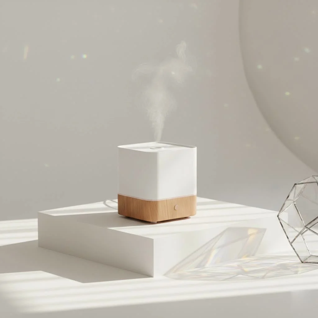 Crane cool mist humidifier in a modern living room