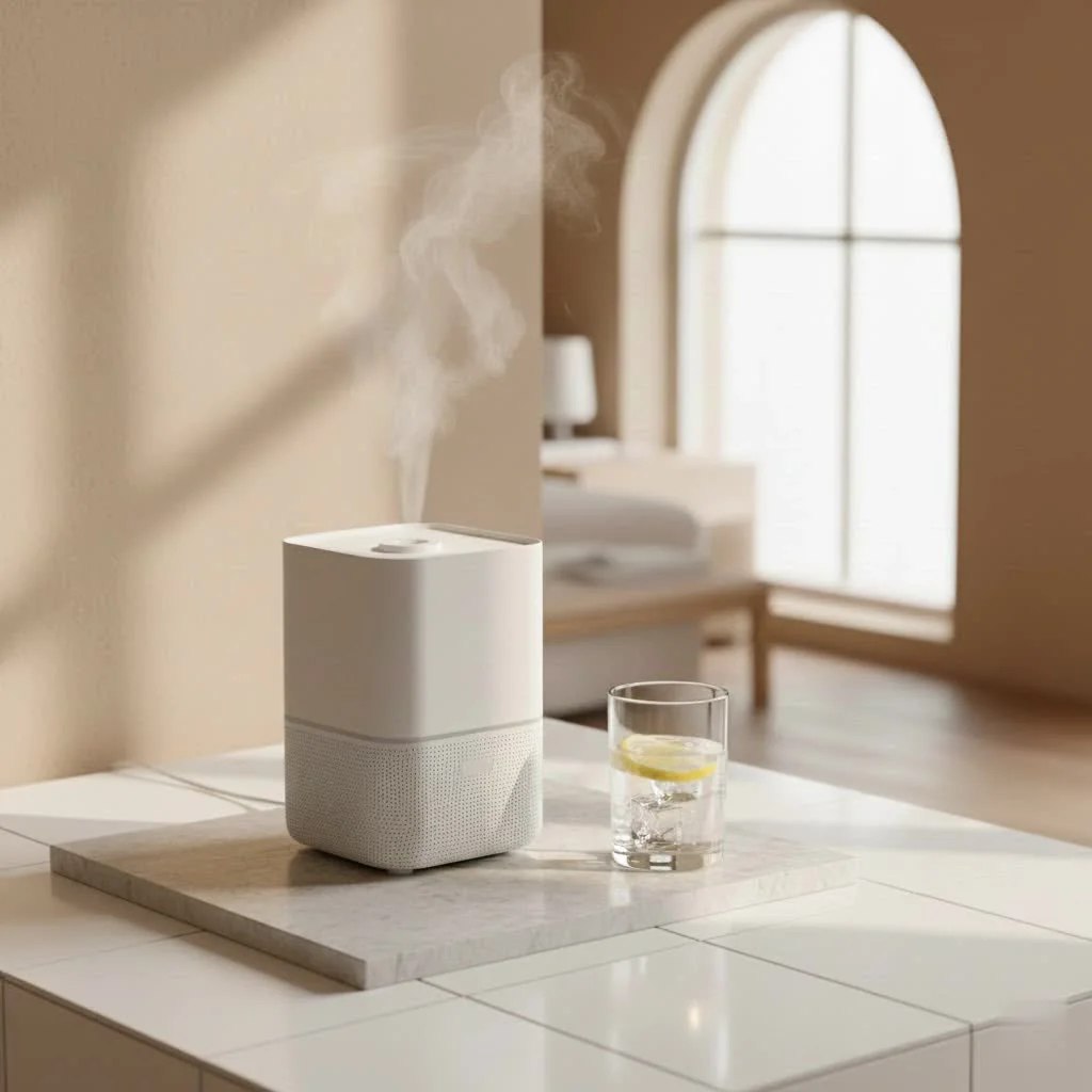 Person experiencing a dry cough, seeking relief