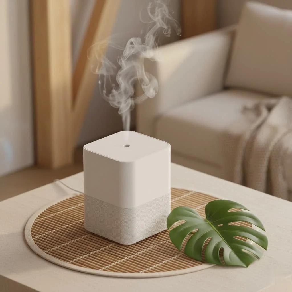 HoMedics humidifier in a modern living room